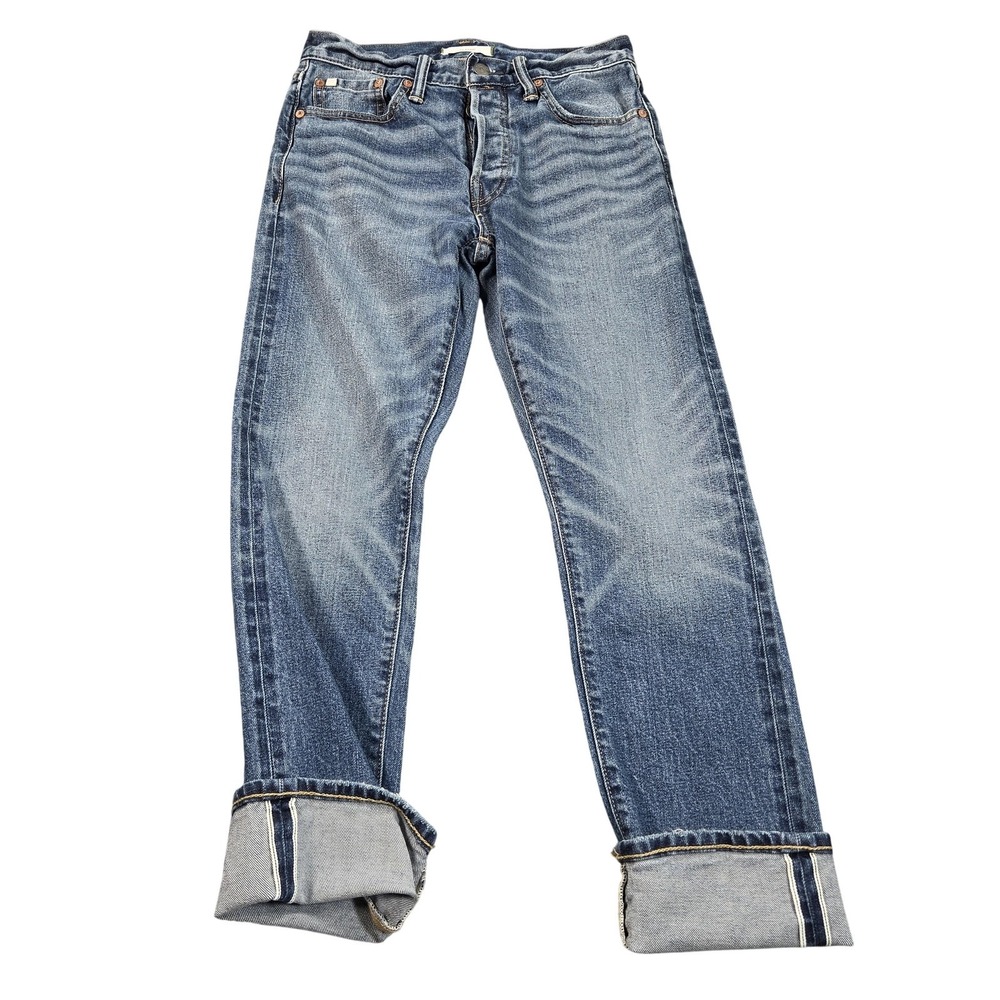 AE77 Jeans Mens 27x28 (tag 27x30) Blue Wash Classic Selvedge Stretch Denim